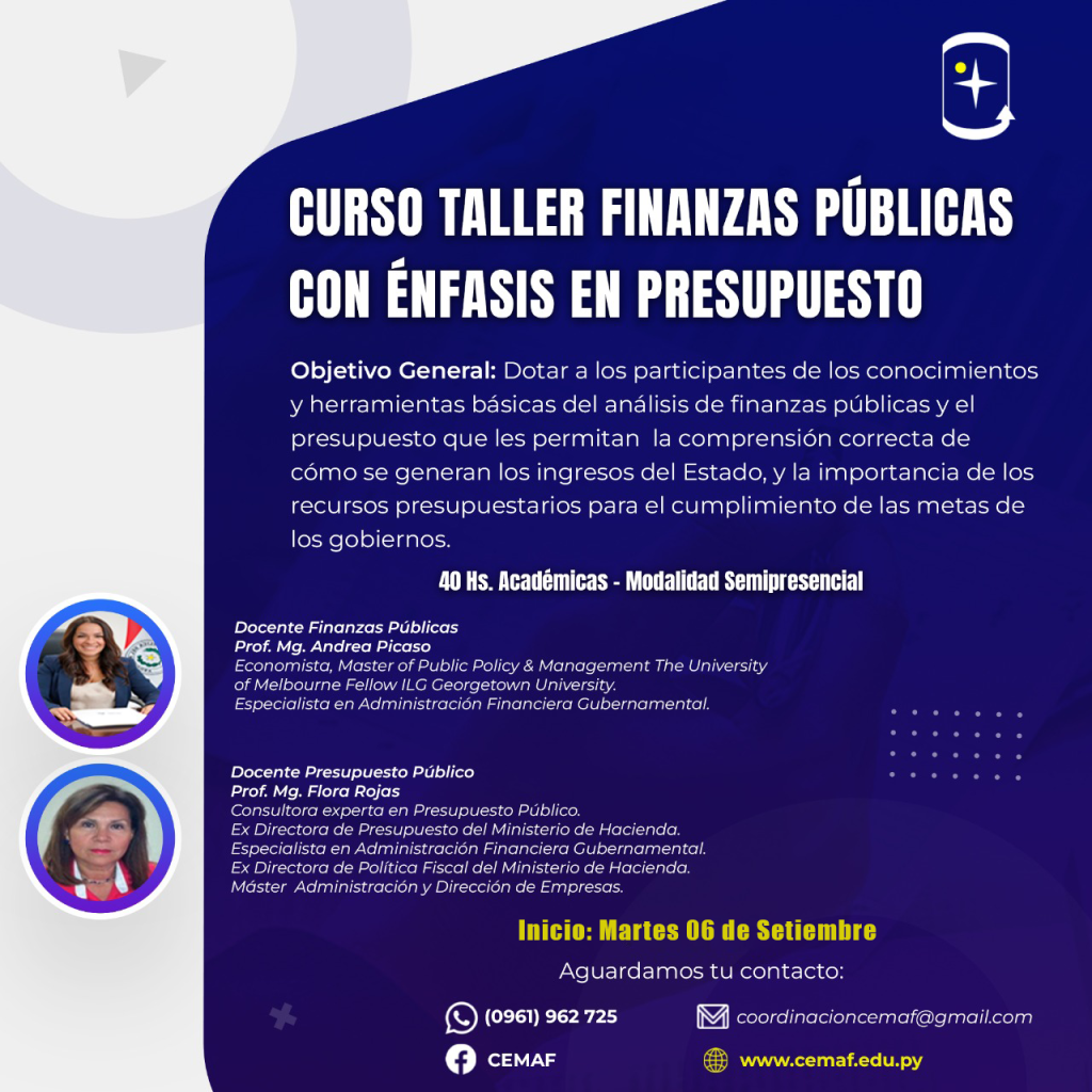 Curso Taller Finanzas Públicas Con énfasis En Presupuesto